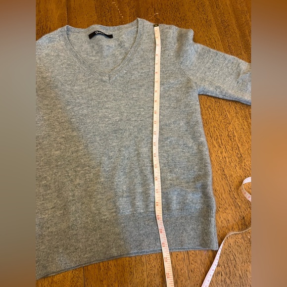 Quince Mongolian Cashmere V-neck Sweater - Green Blue - Size S - Picture 10 of 13